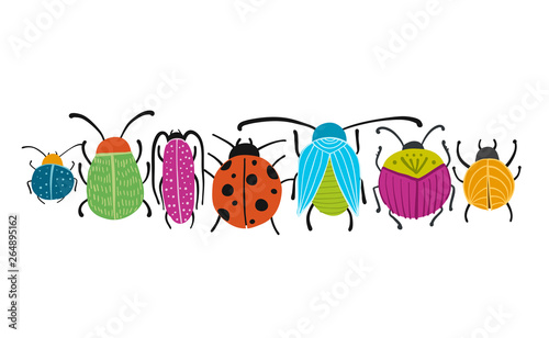 Funny beetles, bugs character for your design