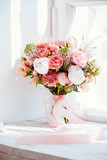 Wedding flowers, bridal bouquet closeup.