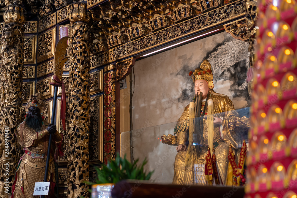 Obraz premium Taiwan February 25 2019. inside of Wenwu temple in Sun Moon Lake this place is famous tourist spot,Yuchi Township, Nantou County.