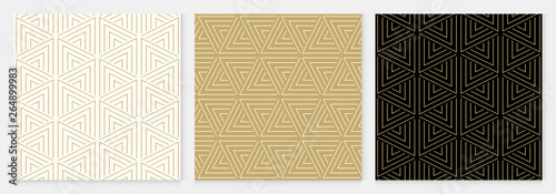 Background pattern seamless geometric triangle abstract gold luxury color vector.