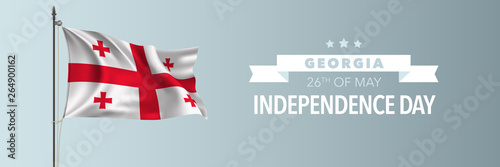 Georgia happy independence day greeting card, banner vector illustration