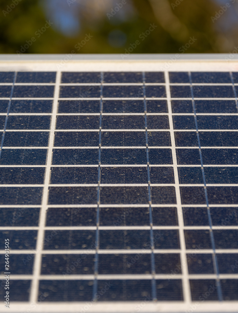 A solar panel in selective focus