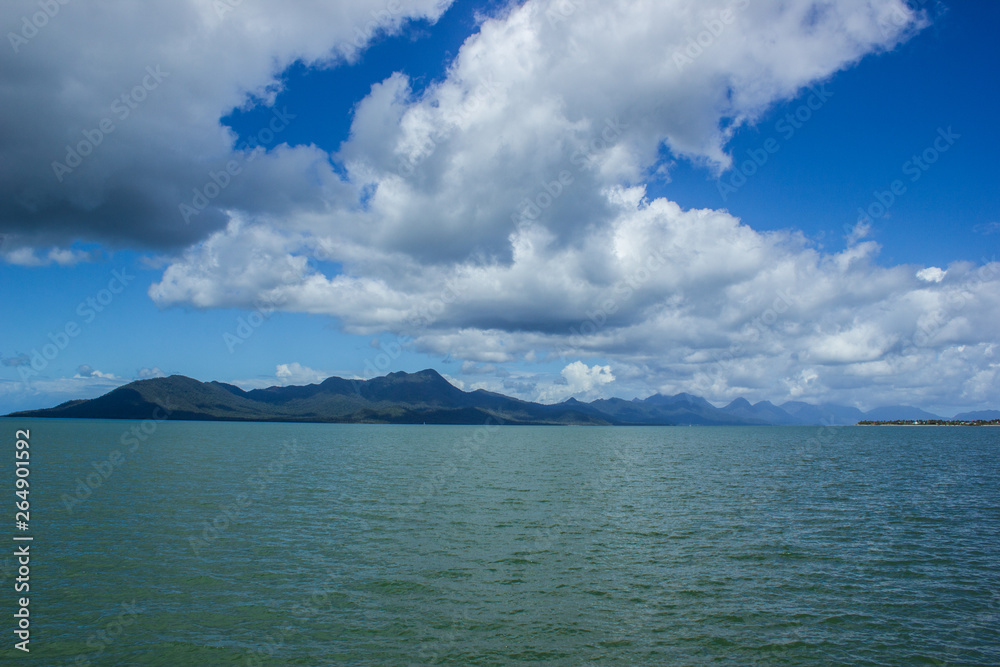 view to dunk island on a beautiful summer day, Missions beach, Queensland, Australia view to dunk island on a beautiful summer day, Missions beach, Queensland, Australia