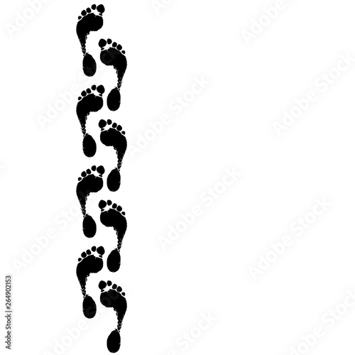 vector pattern or texture of realistic footprints, laid next to each other, creating a well-trodden path, track, route or way
