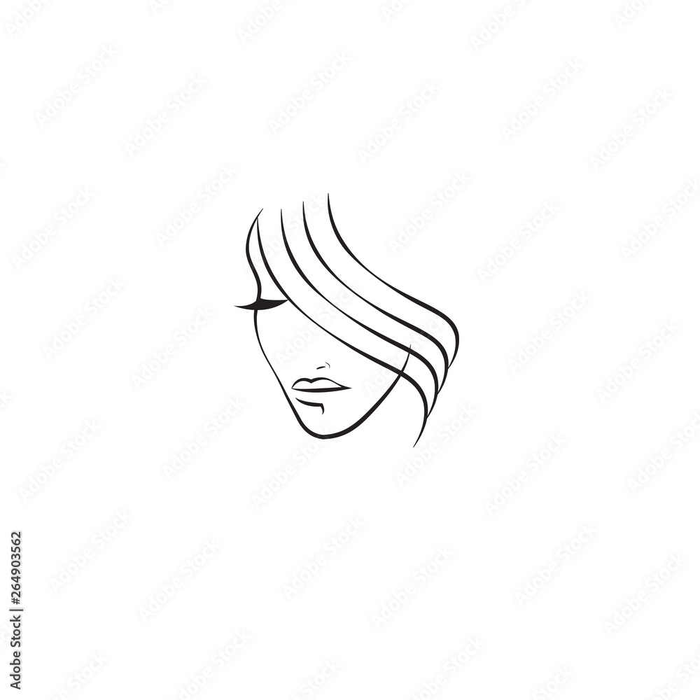 Obraz premium Abstract line beautiful girl face