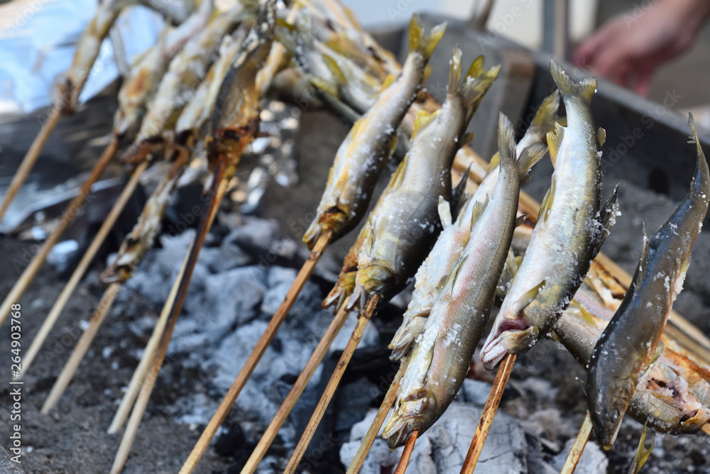 Grilled freshwater trout 