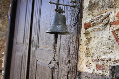old door and old doorbell