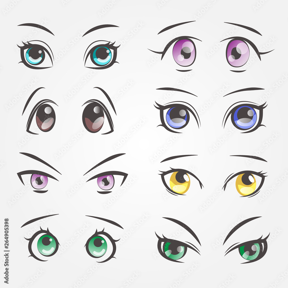 Cartoon female eyes. Closeup eyes of beautiful women Cartoon female eyes. Closeup eyes of beautiful women