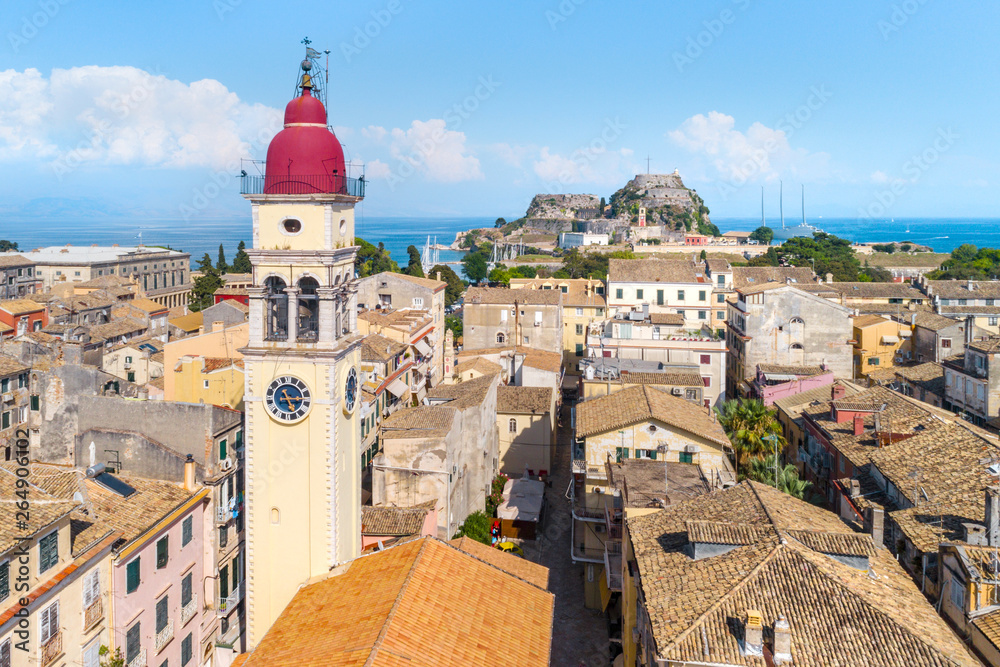 Panoramic view of Kerkyra, capital of Corfu island, Greece