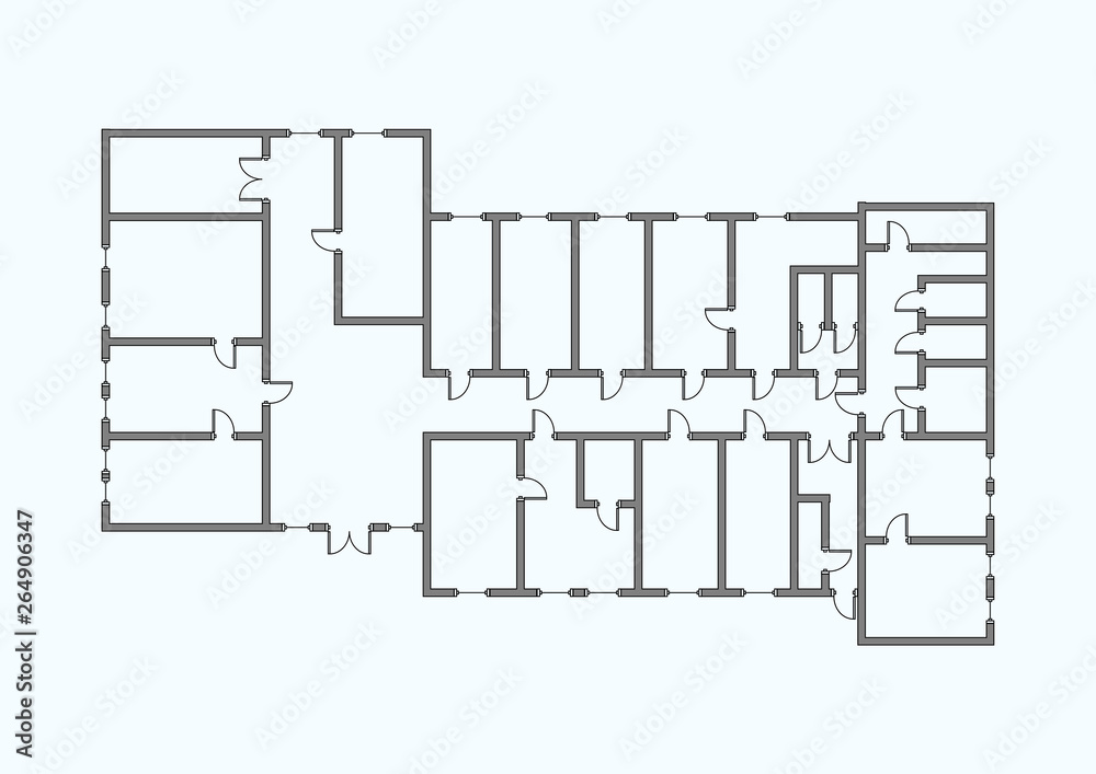 Drawing of the building. Vector image. Drawing of the building. Vector image.