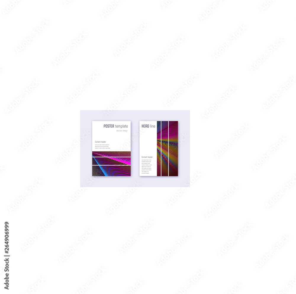 Geometric cover design template set. Rainbow abstr Geometric cover design template set. Rainbow abstr