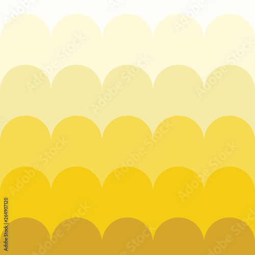 vector abstract background, connecting semi-circles creating waves, colored with shades of yellow color, gradient texture or pattern