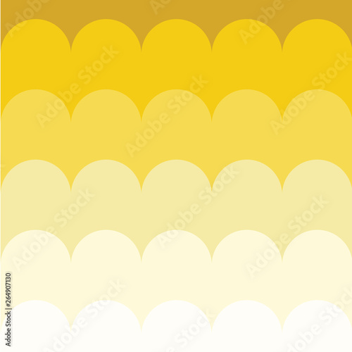 vector abstract background, connecting semi-circles creating waves, colored with shades of yellow color, gradient texture or pattern