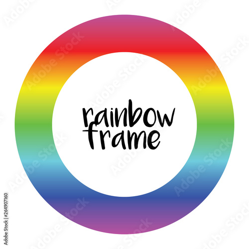 vector circular frame to circle text, create logo, banner or poster, colored in rainbow gradient, isolated on white background