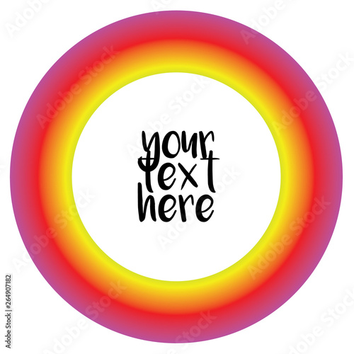 vector circular frame to circle text, create logo, banner or poster, colored with gradient of warm colors, isolated on white background