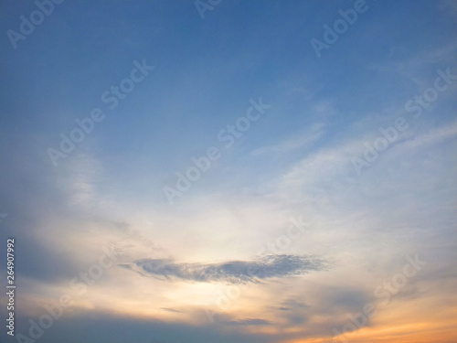 Fototapeta Naklejka Na Ścianę i Meble -  Blue sky in the evening.