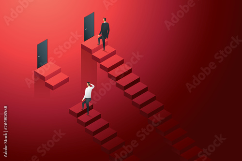 Different inequal career opportunities between business people. illustration Vecto