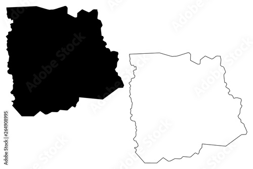 Sassandra-Marahoue District (Ivory Coast, Republic of Cote dIvoire) map vector illustration, scribble sketch Sassandra-Marahoue map