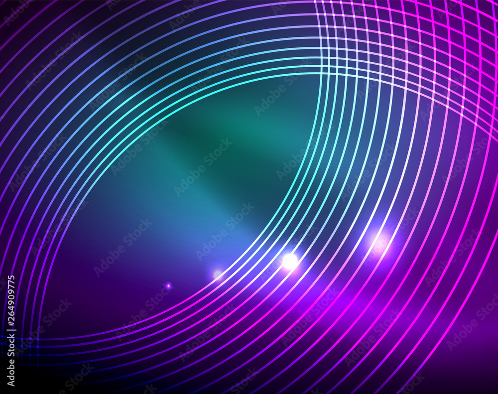 Neon circles abstract background Neon circles abstract background