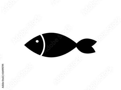 black fish icon. Vector illustration
