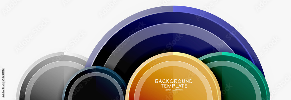 Abstract round geometric shapes, modern circles background
