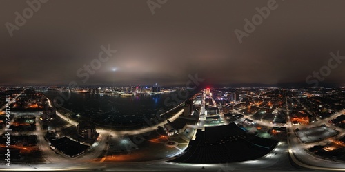 windsor  ontario  night  city  aerial  panorama  360  sphere  awesome  amazing  stunning  drone  canada  lights  benh  building  urban  cityscape  traffic  street  architecture  view  skyline  road  l