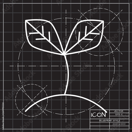 Planting seed sprout in ground illustration. Grow vector icon