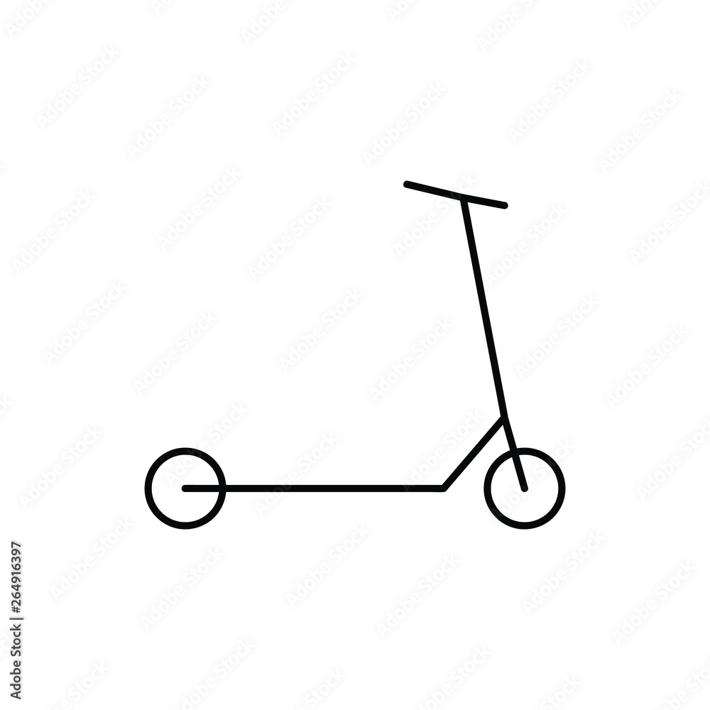 Kick scooter line icon. linear style sign for mobile concept and web design. Children scooter outline vector icon Kick scooter line icon. linear style sign for mobile concept and web design. Children scooter outline vector icon