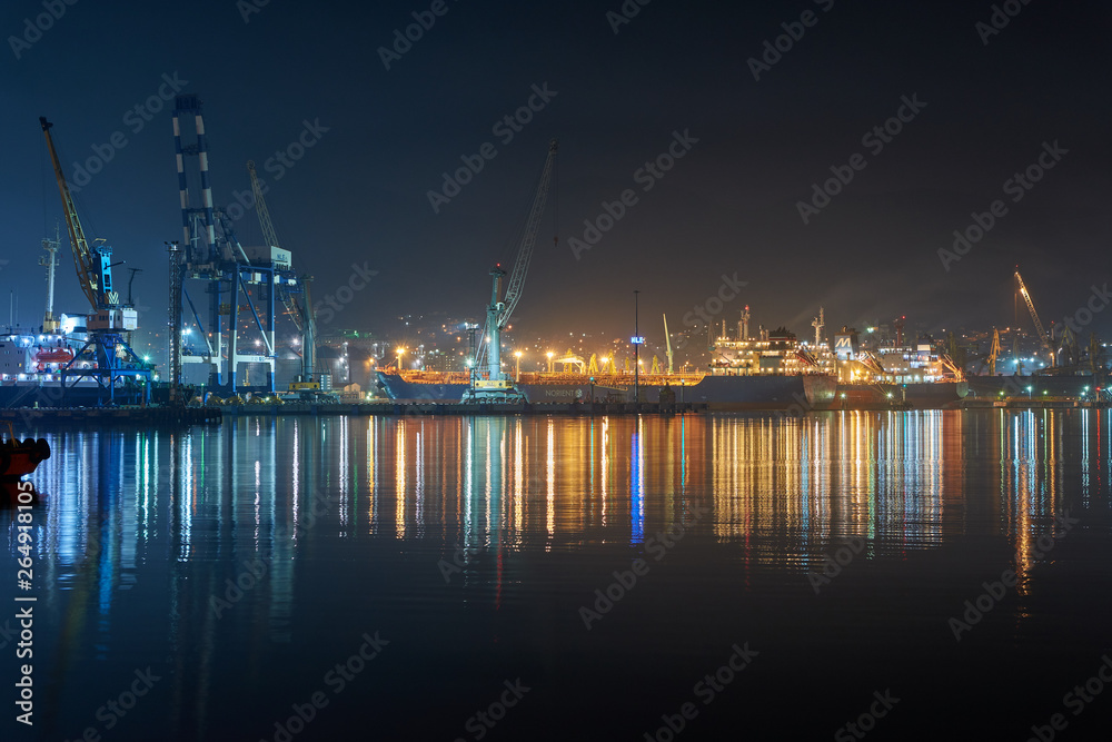 port at night