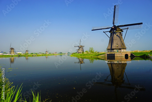Windmills in Kinderdijk in Holland