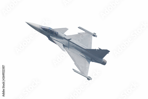 The Gripen plane above the horizon
