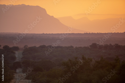 sunset over the low veld of South african greater kruger area