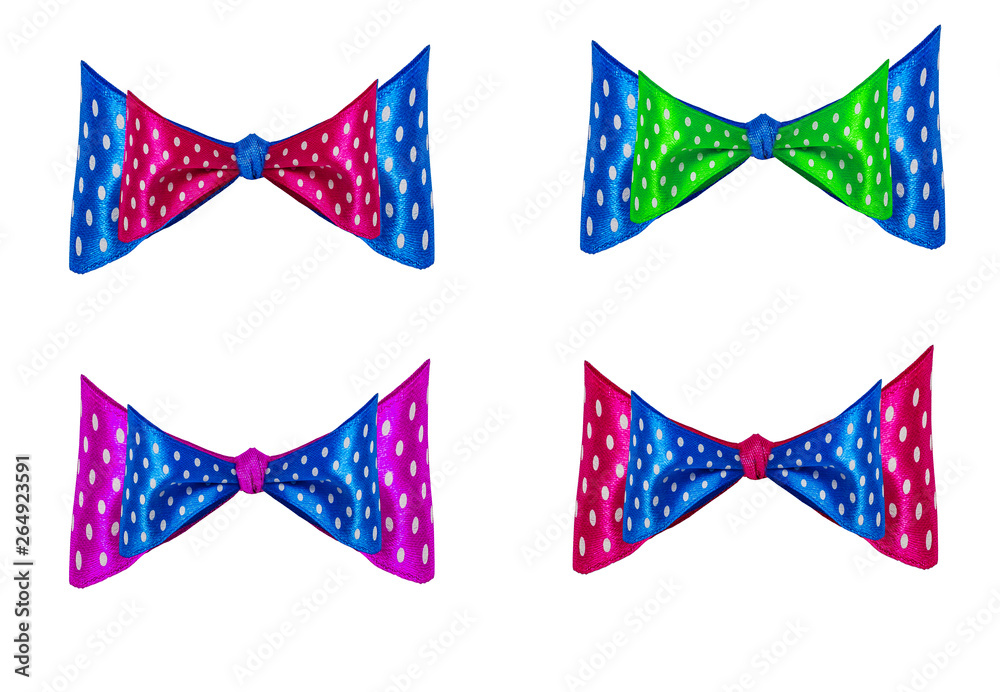 Stylish bow tie with white peas on a white background. Stylish bow tie with white peas on a white background.