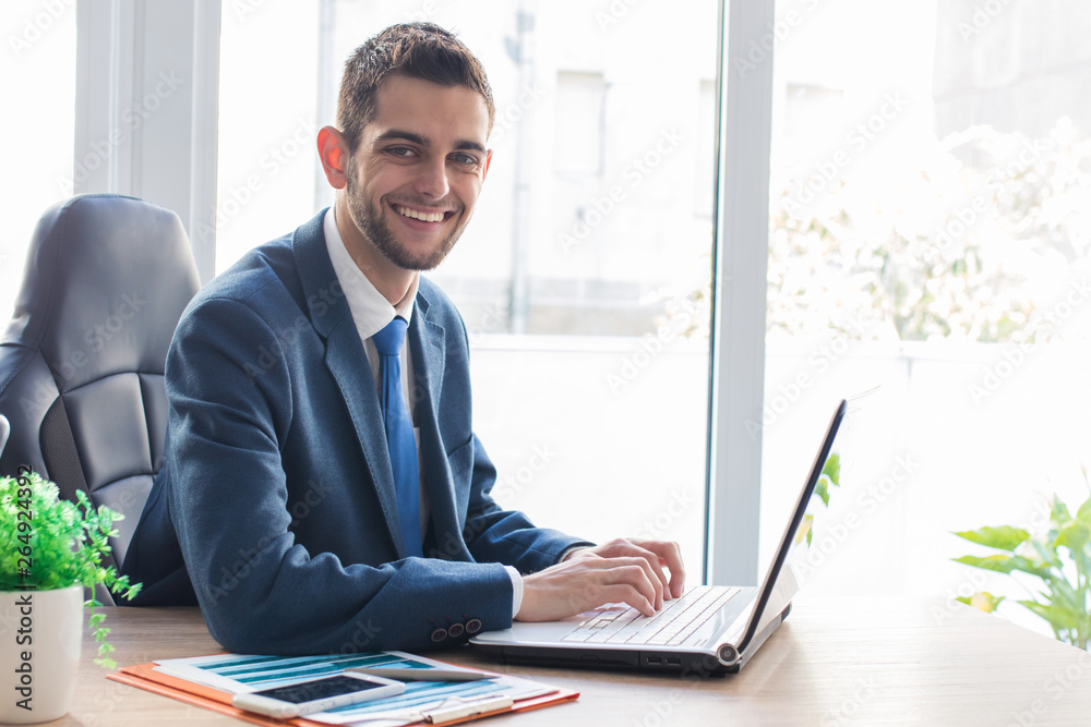 business man with computer in the office