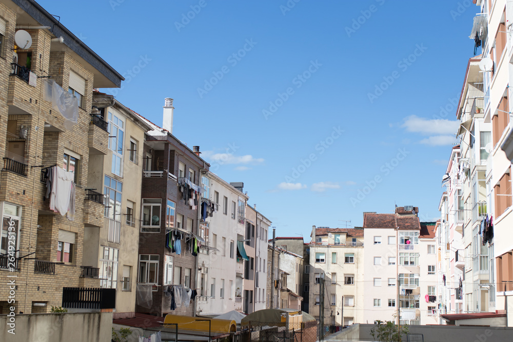 panorama of apartment buildings, urban landscape
