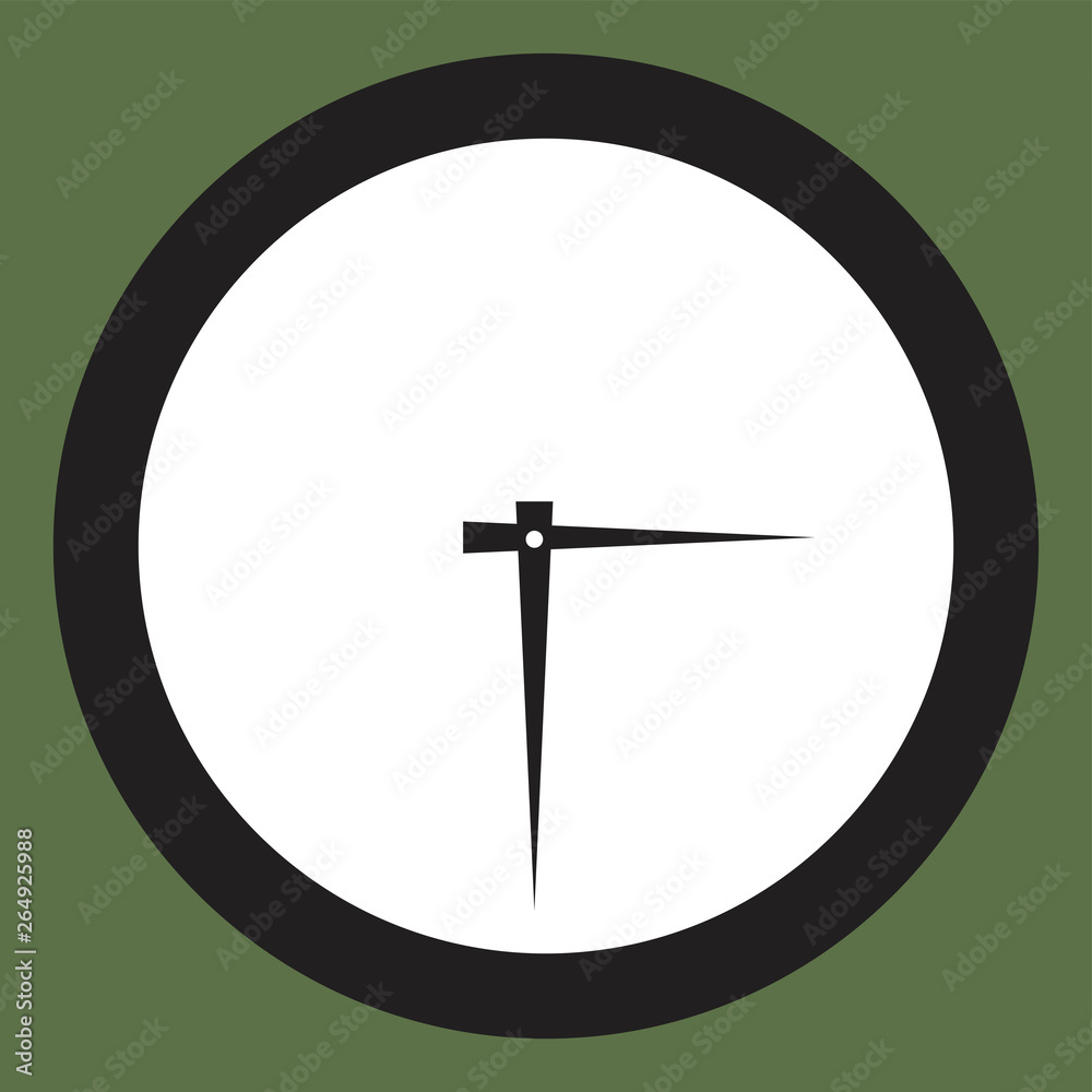Icon round hours in a flat style. Icon round hours in a flat style.