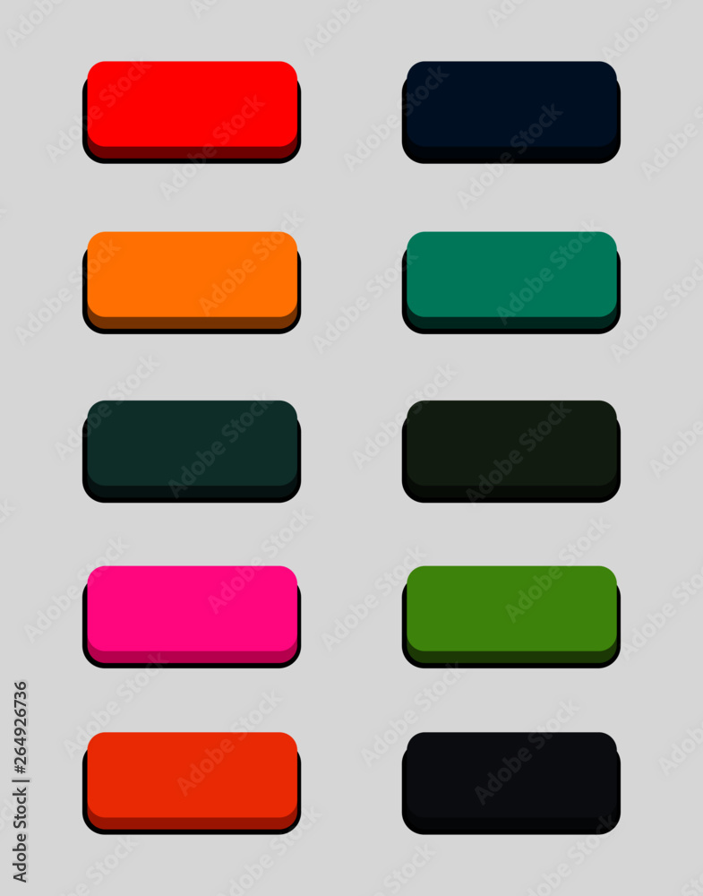 Set of colored web buttons. vector illustrator.