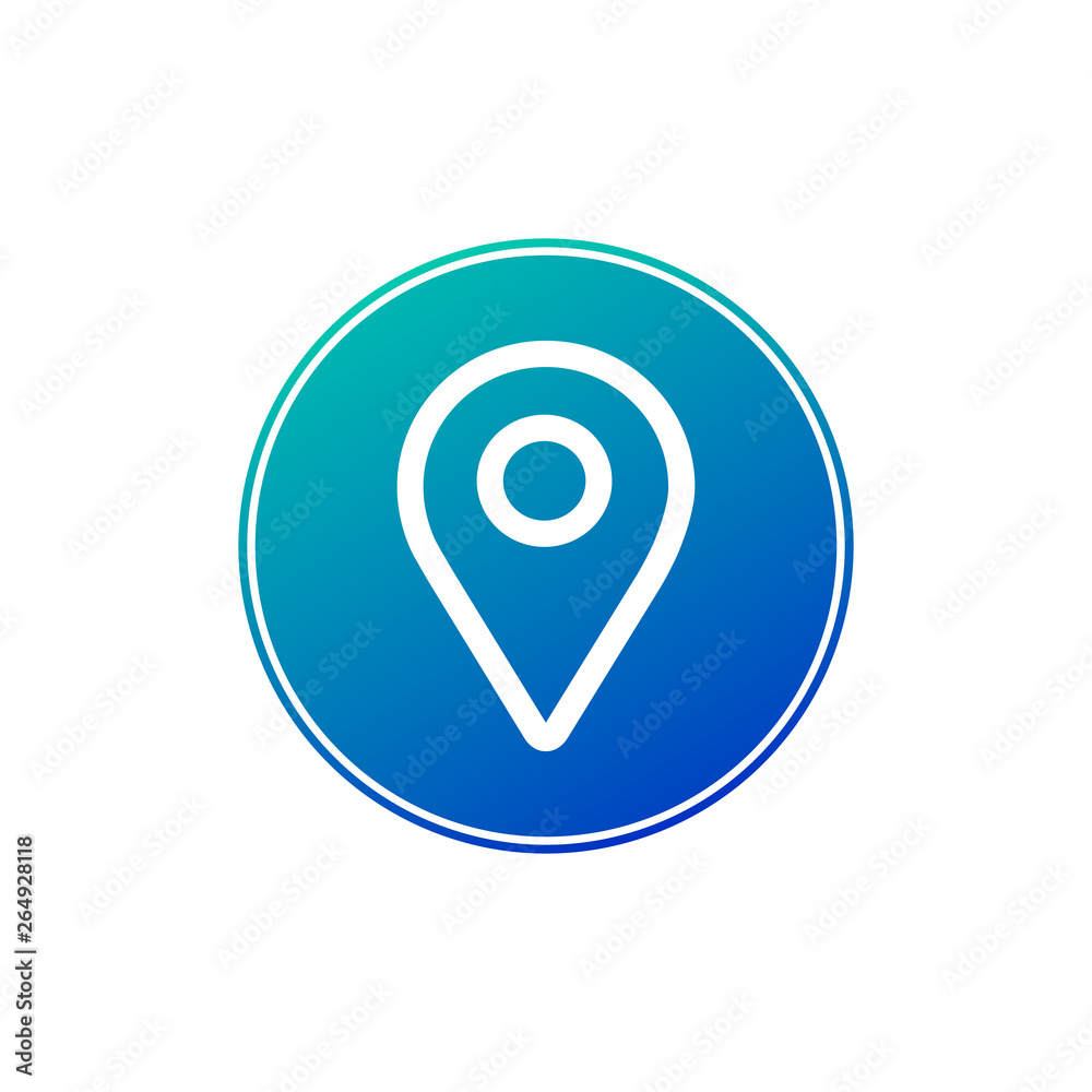 Map pointer in circle, location pin. Navigation sign. vector illustration isolated on white background. Map pointer in circle, location pin. Navigation sign. vector illustration isolated on white background.