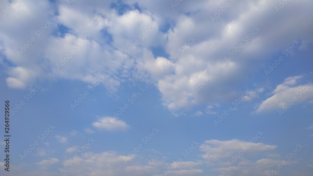 Blue sky and white clouds. Landscape and landscape. Nature. Sky. Desktop. Wallpapers