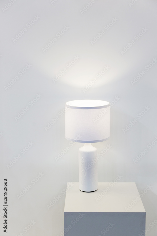 Beautiful modern home light on the table near the wall Beautiful modern home light on the table near the wall
