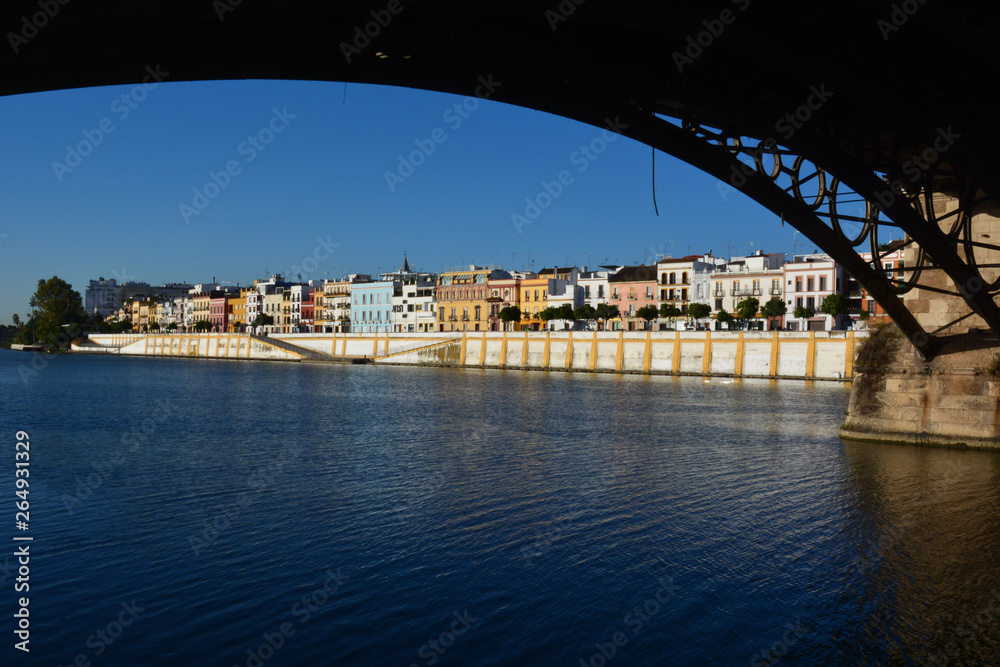 the triana district along the guadalquivir river Seville, Spain