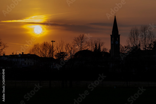 Sunset time on a small italian countryside village - photograph