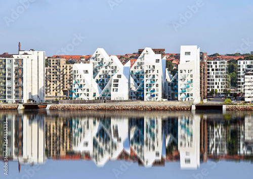 Modern residential buildings at the port of Aarhus in Denmark