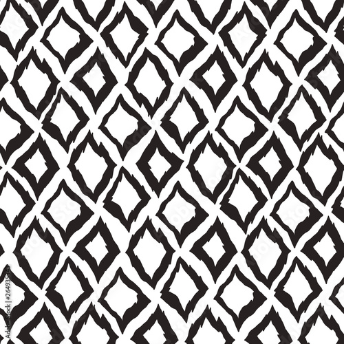 Vector seamless snake pattern. Abstract, modern print in black and white.