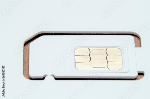 white SIM card close-up photo