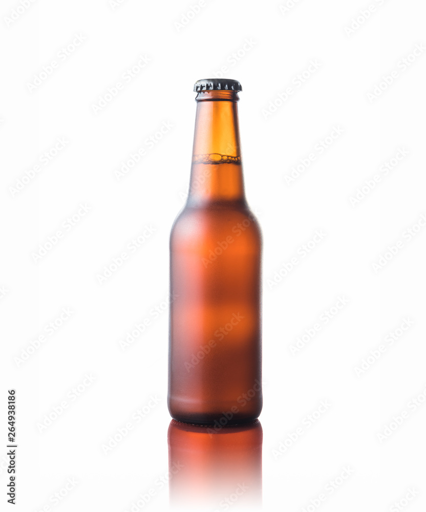 Cold beer bottle isolated on white background Cold beer bottle isolated on white background