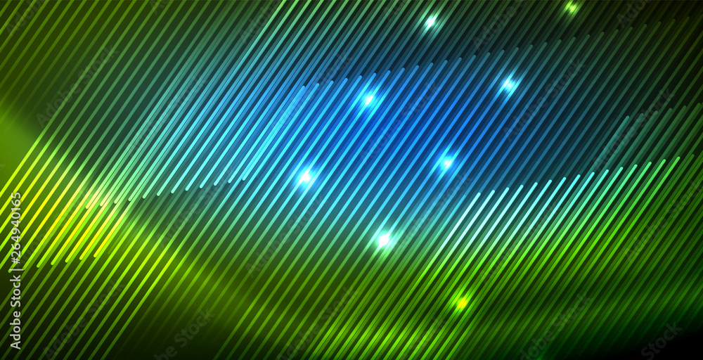 Neon glowing wave, magic energy and light motion background Neon glowing wave, magic energy and light motion background