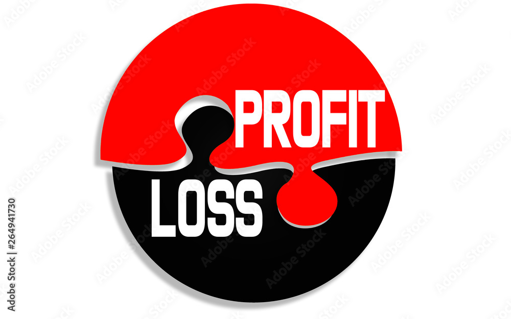 Profit and loss word on round puzzle Profit and loss word on round puzzle
