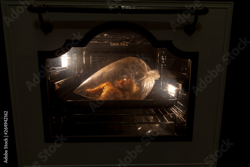 Chicken baked in oven