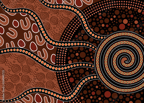 Illustration based on aboriginal style of background.